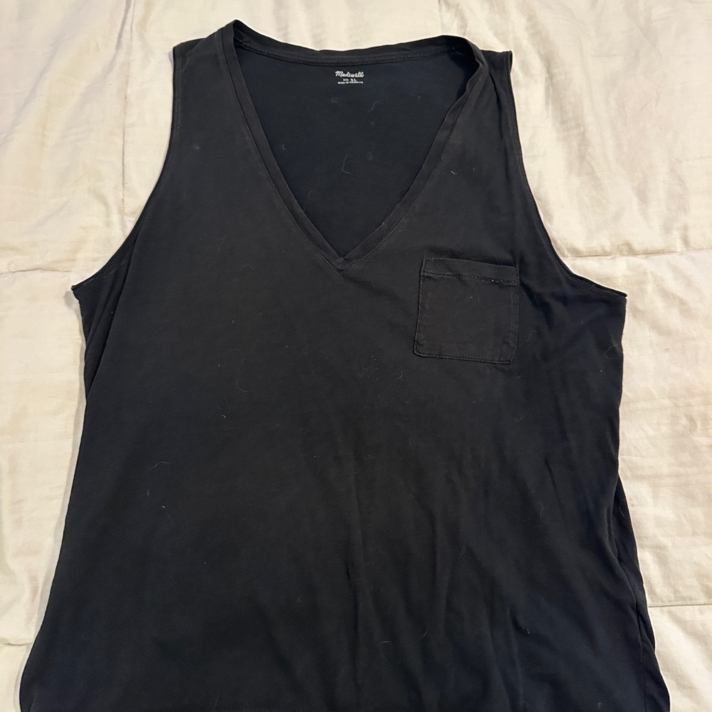 Black V-Neck Madewell Tank Top